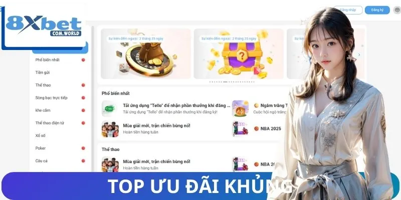 8XBET 15 Vô vàn những chương trình ưu đãi dành cho hội viên trung thành và tay mơ