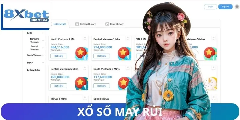 8XBET 14 Xổ số tại đây sở hữu tỷ lệ thắng lớn lên tới 1 ăn 99
